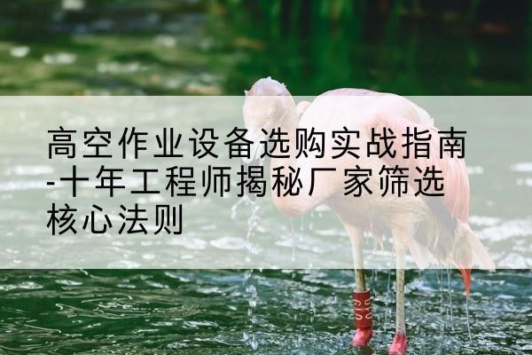 广德剪叉式升降机厂家-高空作业设备选购实战指南-十年工程师揭秘厂家筛选核心法则
