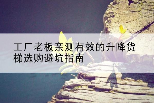 广德升降货梯怎么选-工厂老板亲测有效的升降货梯选购避坑指南